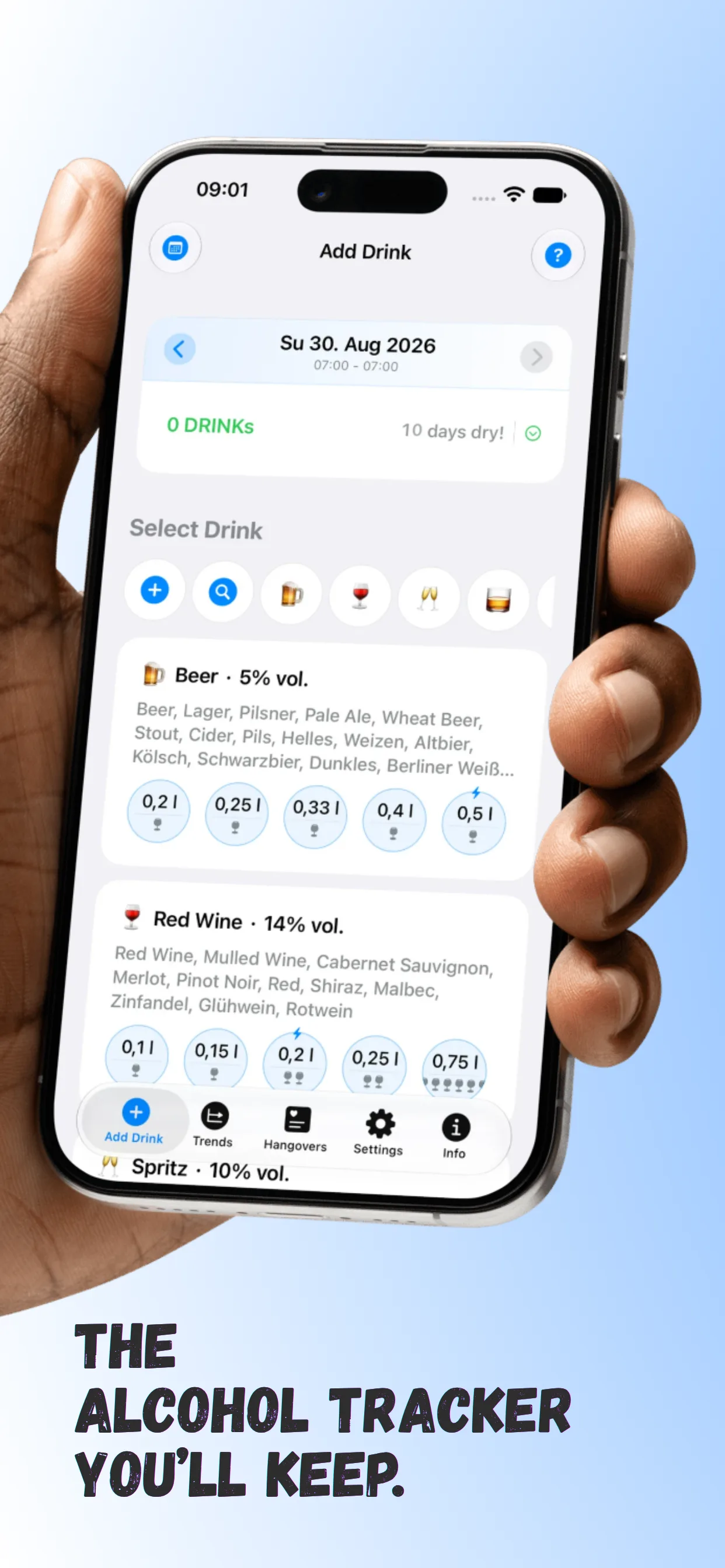 Log drinks with KaterZerro on iPhone